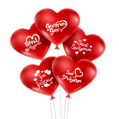 Seni Seviyorum Yazılı 20 li Kalp Balon