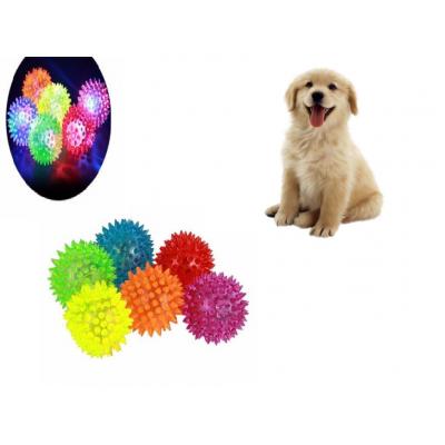 Sesli Işıklı Köpek Oyuncağı Topu Dikenli Diş Kaşıma Topu