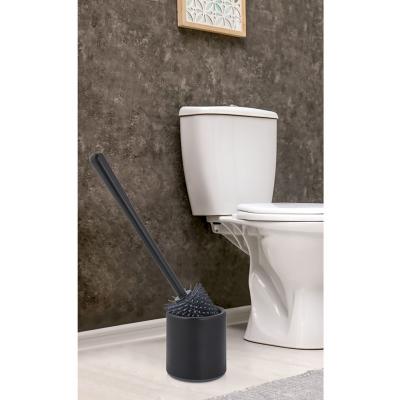 Yuvarlak Altı Kapalı Hazneli Silikon WC Klozet Temizleme Fırçası