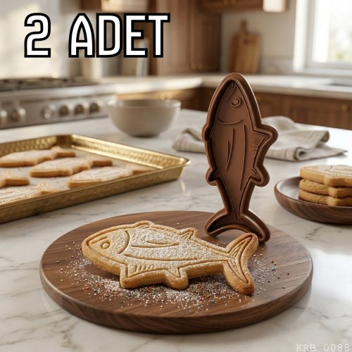 2Li Balık Figürlü Hamur Şekillendirici Kurabiye Kalıbı Oyun Hamuru Kalıbı 11 5 cm