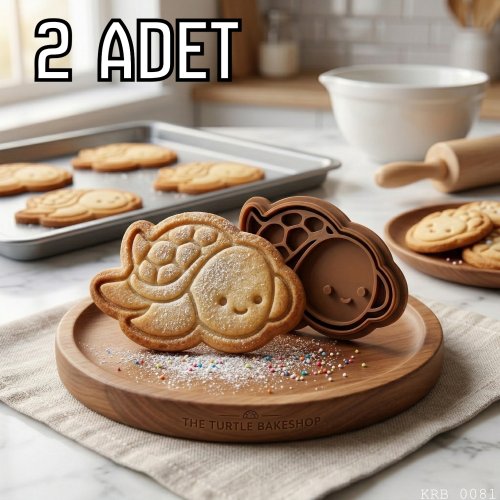 2Li Sevimli Deniz Kaplumbağası Hamur Şekillendirici Kurabiye Ve Oyun Hamuru Kalıbı 9 cm