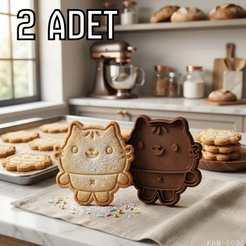 2Li Tombul Kedi Hamur Şekillendirici Kurabiye Kalıbı Oyun Hamuru Kalıbı 6 5 cm