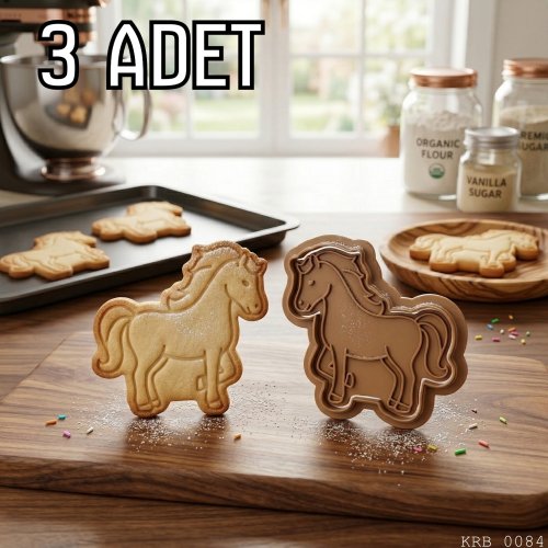 3Lü Sevimli Midilli Hamur Şekillendirici Kurabiye Kalıbı Oyun Hamuru Kalıbı 8 cm