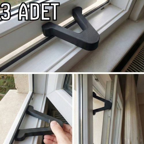 3Lü Pencere Kapı Stoperi Pencere Kapanma Engelleyici Plastik Aparat