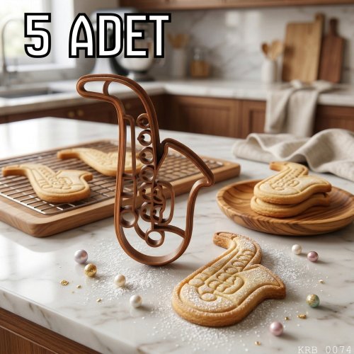 5Li Saksafon Figürlü Hamur Şekillendirici Kurabiye Kalıbı Oyun Hamuru Kalıbı 7 5 cm