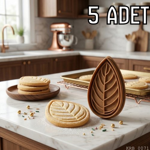 5Li Yaprak Figürlü Hamur Şekillendirici Kurabiye Kalıbı Oyun Hamuru Kalıbı 8 5 cm