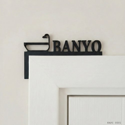 Banyo Yazılı Kapı Üstü Dekor