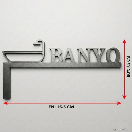 Banyo Yazılı Kapı Üstü Dekor