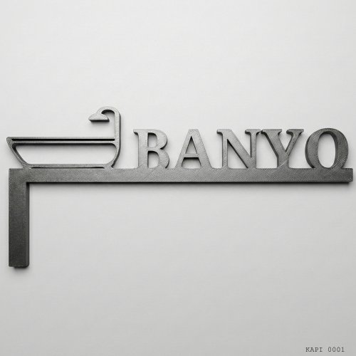 Banyo Yazılı Kapı Üstü Dekor