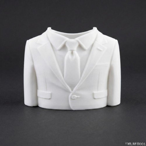 Beyaz Ceket Formlu Kravatlı Makyaj Fırçalığı Masaüstü Kozmetik Düzenleyici