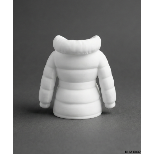 Beyaz Kapüşonlu Fiyonklu Bayan Mont Formlu Makyaj Fırçalığı Masaüstü Kozmetik Düzenleyici