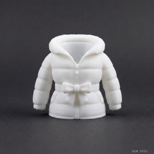 Beyaz Kapüşonlu Fiyonklu Bayan Mont Formlu  Kalemlik Masaüstü Plastik Düzenleyici