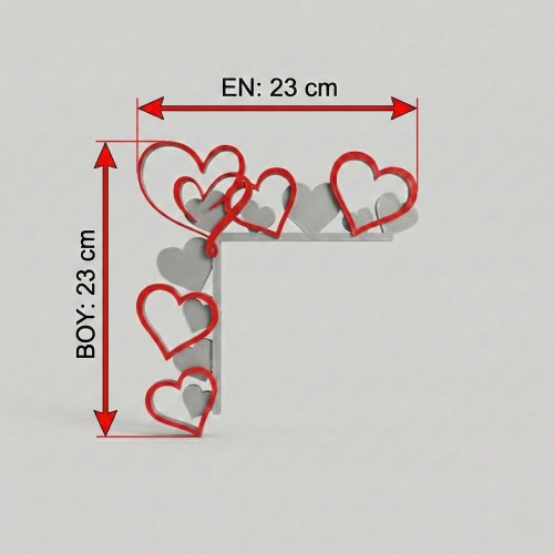 Büyük Kalp Desenli Kapı Köşe Dekoru