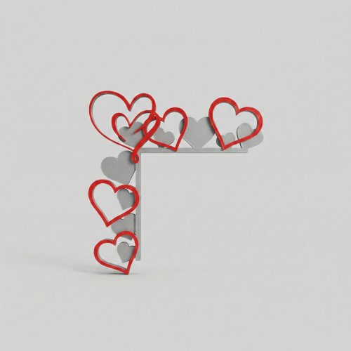 Büyük Kalp Desenli Kapı Köşe Dekoru