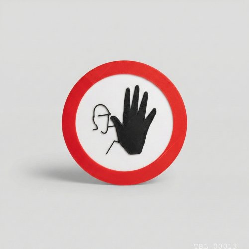 Dikkat Uyarı İşareti Dekoratif Yuvarlak Tabela 13cmx13cm x4mm