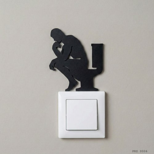 Tuvalette Düşünen Adam Thinker Man  Tuvalet Priz Süsü