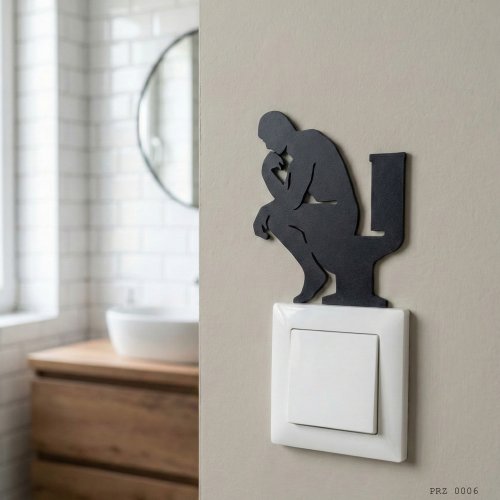 Tuvalette Düşünen Adam Thinker Man  Tuvalet Priz Süsü