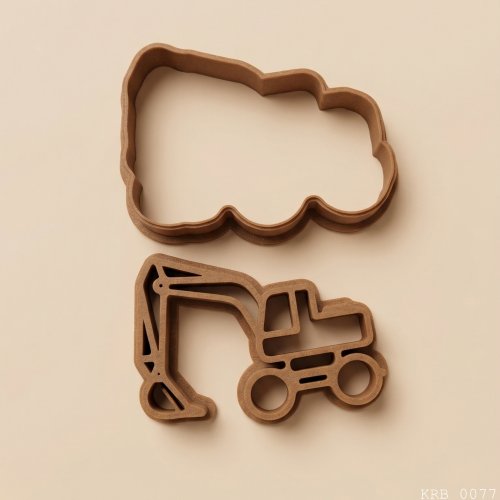 3Lü Ekskavatör Figürlü Hamur Şekillendirici Kurabiye Kalıbı Oyun Hamuru Kalıbı 8 cm