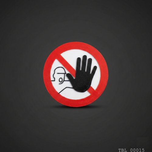 Girilmez İşareti Yuvarlak Dekoratif Uyarı Tabelası 13xcm13cmx4mm