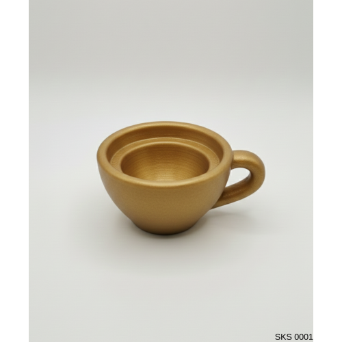 Gold Mini Dekoratif Fincan Şeklinde Saksı – 6 Cm Masaüstü & Ofis Dekoru