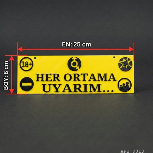 Her Ortama Uyarım Kamyon ve Araba Ön Cam Yazısı Vantuzlu 25cmx8cmx4mm