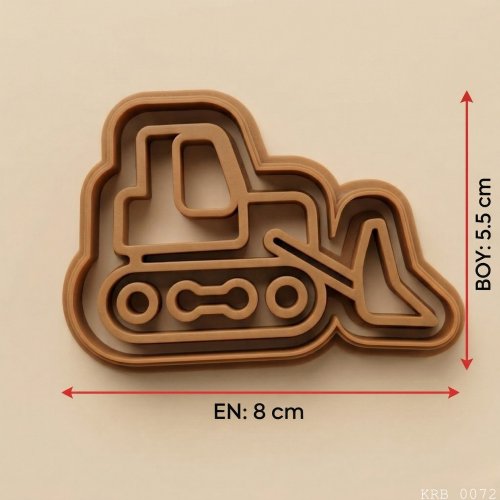 İş Makinesi Figürlü Hamur Şekillendirici Kurabiye Kalıbı Oyun Hamuru Kalıbı 8 cm