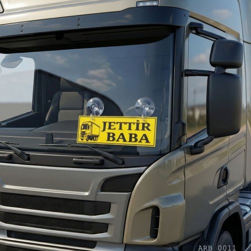Jettir Baba Kamyon ve Araba Ön Cam Yazısı Vantuzlu 25cmx8cmx4mm