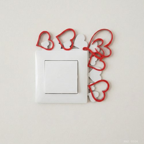 Kalp Desenli Anahtar Priz Dekoru