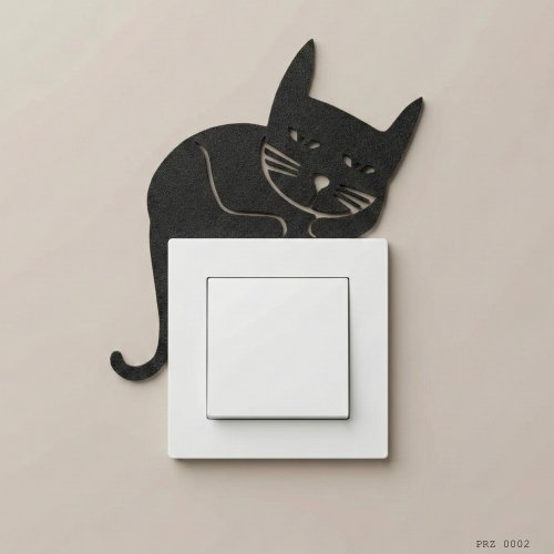 Kedi Silüet Anahtar Priz Dekoru