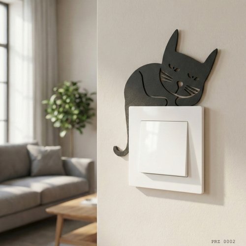 Kedi Silüet Anahtar Priz Dekoru