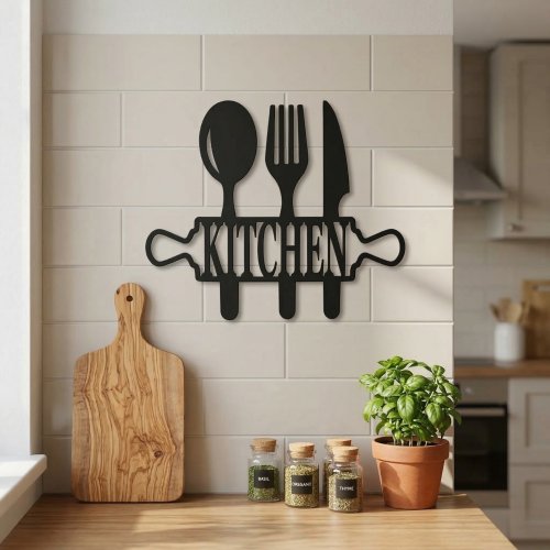Kitchen Yazılı Mutfak Duvar Dekoru