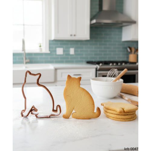 Kedi Figürlü Maxi Boy Kurabiye Kalıbı Hamur Kesici Şeker ve Oyun Hamuru İçin Tek  Parça