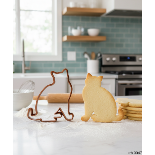 Kedi Figürlü Maxi Boy Kurabiye Kalıbı Hamur Kesici Şeker ve Oyun Hamuru İçin Tek  Parça