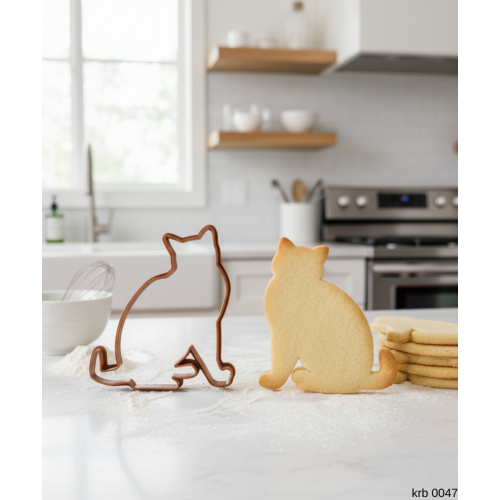 Kedi Figürlü Maxi Boy Kurabiye Kalıbı Hamur Kesici Şeker ve Oyun Hamuru İçin Tek  Parça