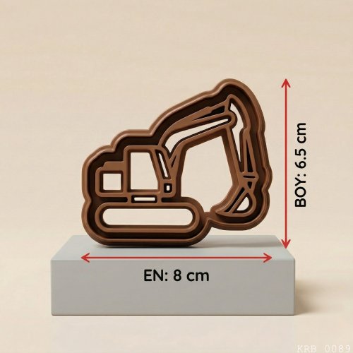 3Lü Paletli Ekskavatör Hamur Şekillendirici Kurabiye Kalıbı Oyun Hamuru Kalıbı 8 cm
