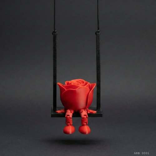 Salıncaklı Gül Figürlü Dikiz Aynası Süsü Araç İçi Dekoratif Asma Aksesuar