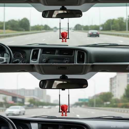 Salıncaklı Gül Figürlü Dikiz Aynası Süsü Araç İçi Dekoratif Asma Aksesuar