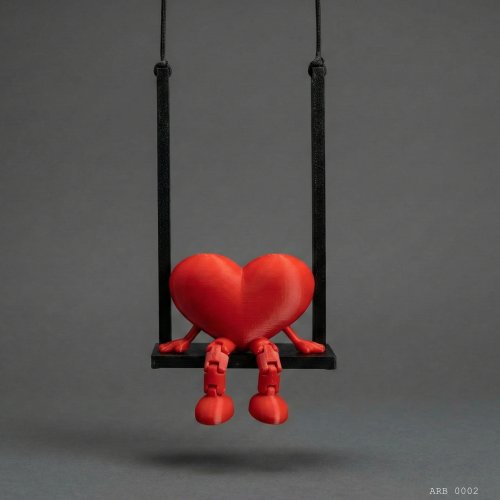 Salıncaklı Kalp Figürlü Dikiz Aynası Süsü Araç İçi Dekoratif Asma Aksesuar