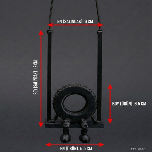 Salıncaklı Lastik Figürlü Dikiz Aynası Süsü Araç İçi Dekoratif Asma Aksesuar