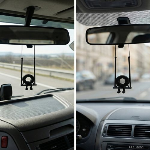 Salıncaklı Lastik Figürlü Dikiz Aynası Süsü Araç İçi Dekoratif Asma Aksesuar