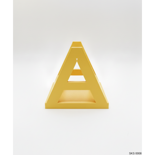 Sarı A Harf Şeklinde Mini Dekoratif Saksı İsmine Özel Baş Harf Tasarım 7,5 Cm Masa Üstü Ofis Dekoru