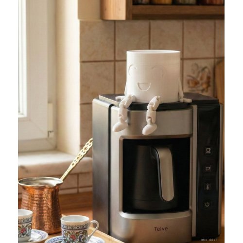 Sarkık Ayaklı Beyaz Gülümseyen Büyük Boy Mini Saksı