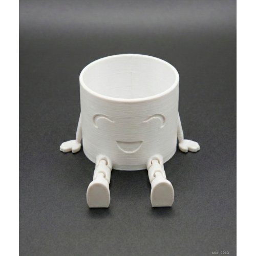 Sarkık Ayaklı Beyaz Gülümseyen Büyük Boy Mini Saksı