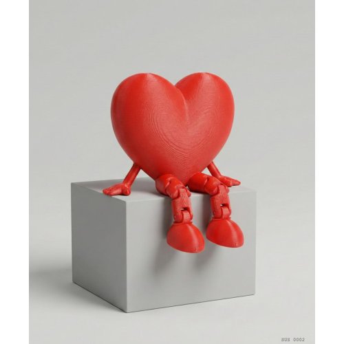 Sarkık Ayaklı Kırmızı Kalp Dekor Biblo