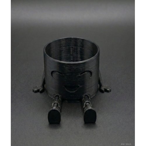 Sarkık Ayaklı Siyah Gülümseyen Büyük Boy Mini Saksı