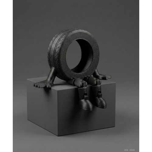 Sarkık Ayaklı Siyah Lastik Dekor Biblo