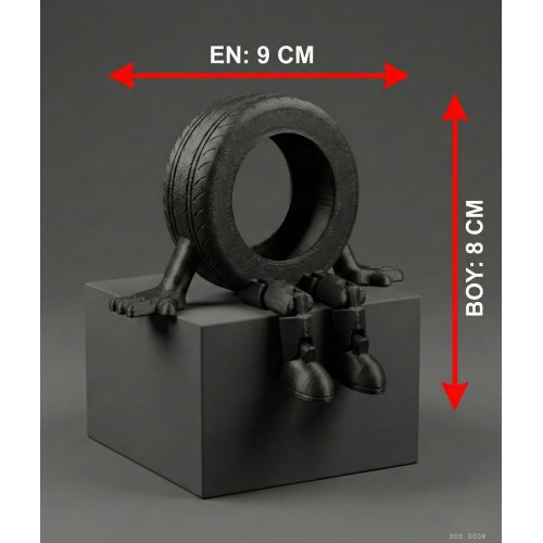 Sarkık Ayaklı Siyah Lastik Dekor Biblo