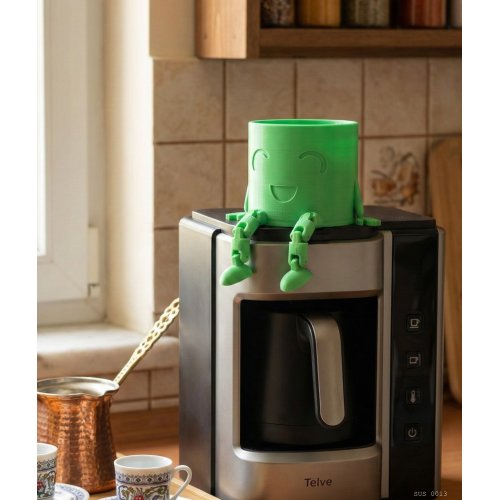 Sarkık Ayaklı Yeşil Gülümseyen Büyük Boy Mini Saksı