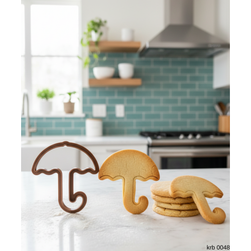 Şemsiye Figürlü Kurabiye Kalıbı ve Hamur Kesici Şeker ve Oyun Hamuru İçin Tek Parça Kalıp