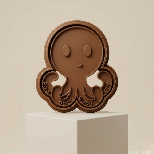 2Li Sevimli Ahtapot Hamur Şekillendirici Kurabiye Kalıbı Oyun Hamuru Kalıbı 9 cm